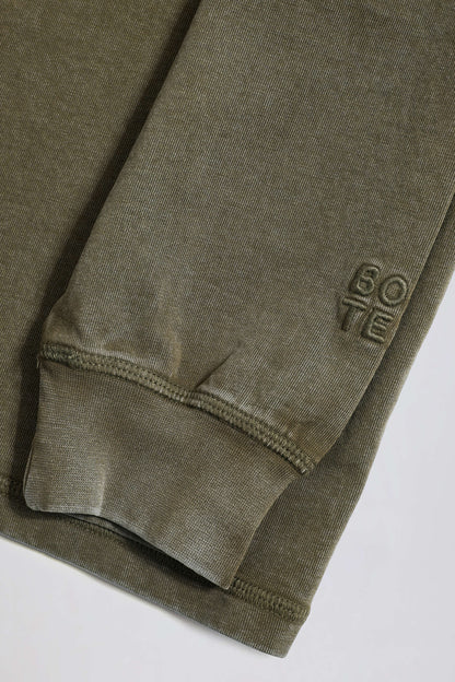 Acid Wash Long-Sleeve Oversized T-Shirt in Light Green